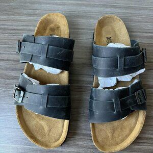 Naot Classic Col. Santa Cruz Men's Slides Sandals $145 in Oily Shadow Nubuck